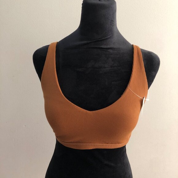 Offline By Aerie Women's Brown Ribbed Sports‎ Bra Size Small NWT - Picture 2 of 6